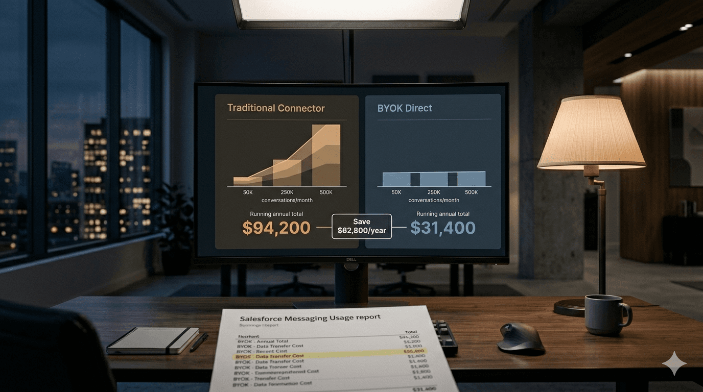 How BYOK Architecture Slashes Salesforce Messaging Costs by 40–60%